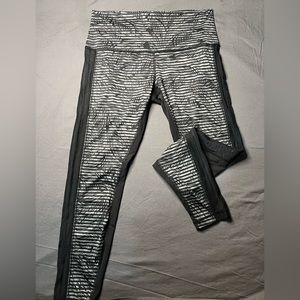 Women’s Lululemon Wunder Under Pant Luxtreme Roll Down Stripe Play Slate Black